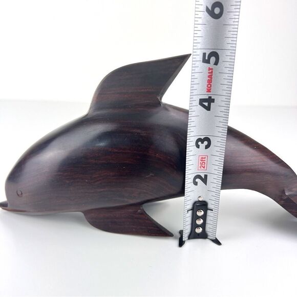 Ironwood MCM Hand Carved Dolphin Whale Sculpture Figurine - Picture 10 of 10